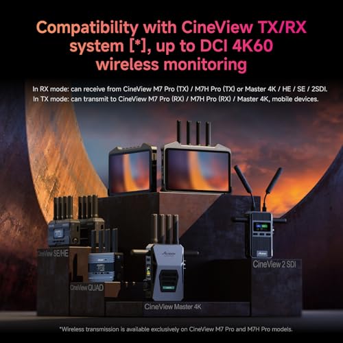 Image of Accsoon CineView M7H Pro 7 inch Camera Field Monitor Transmitter&Receiver 3 All in One 1000nits 1920 x 1080 4k60 2.4 +5GHz Dual-Band Transmission 1200ft Transmission Range Support Camera Control