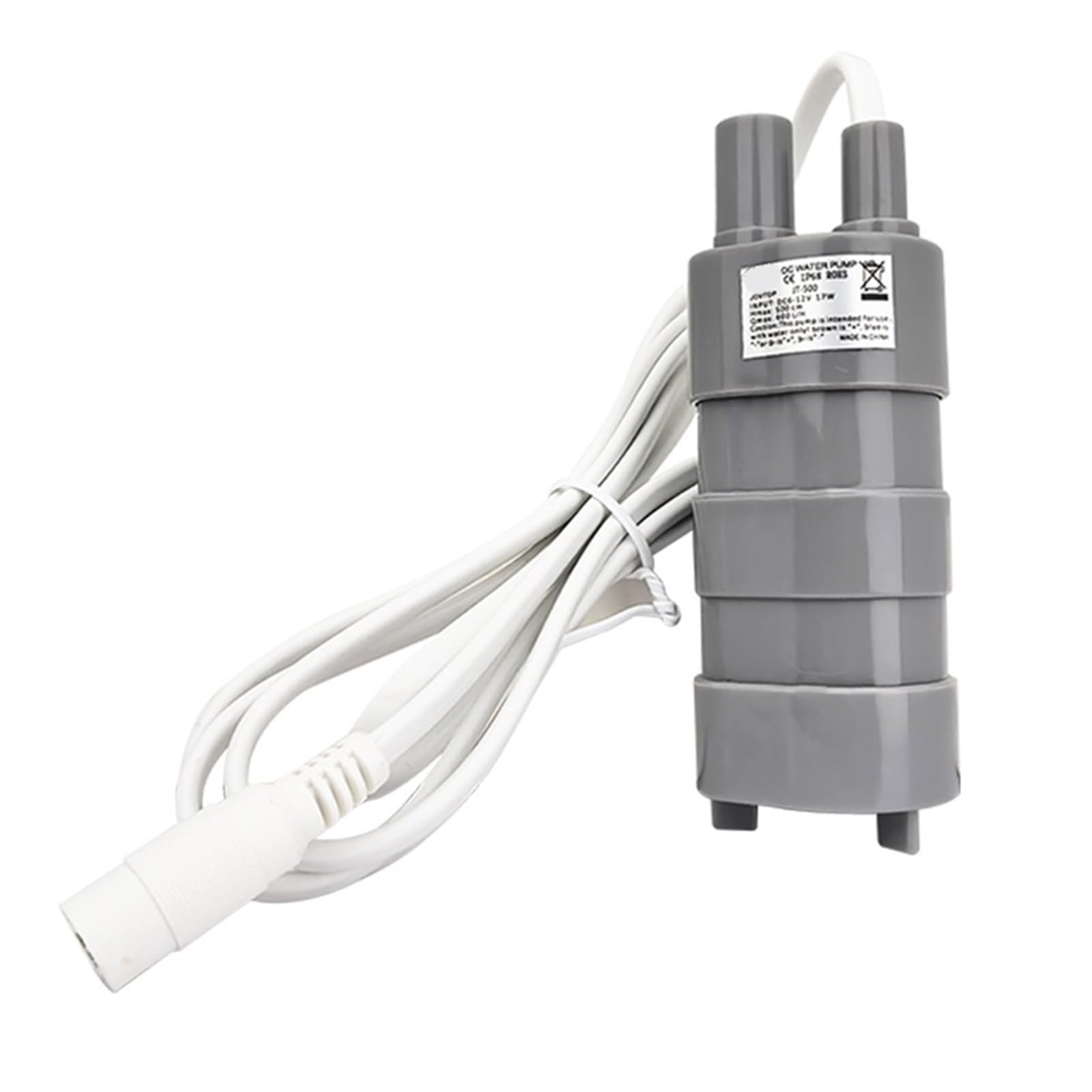 Pompa sommergibile DC12V 600L/H, macchina per la doccia, macchina per il taglio dell'acqua, pompa portatile di ricambio per acquari (EU_GREY)