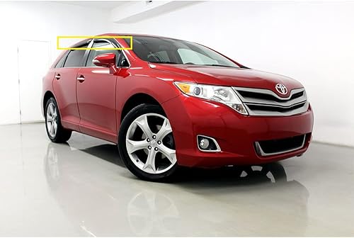 Miniatura 4 de Wensdy 4 deflectores de viento para ventana lateral, protección de lluvia y sol de montaje exterior, viseras de humo oscuro para Toyota Venza 94162