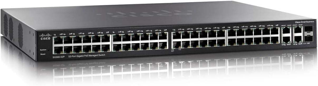 CISCO (SG300-52P-K9-NA) 52-Port Gigabit PoE Managed Switch
