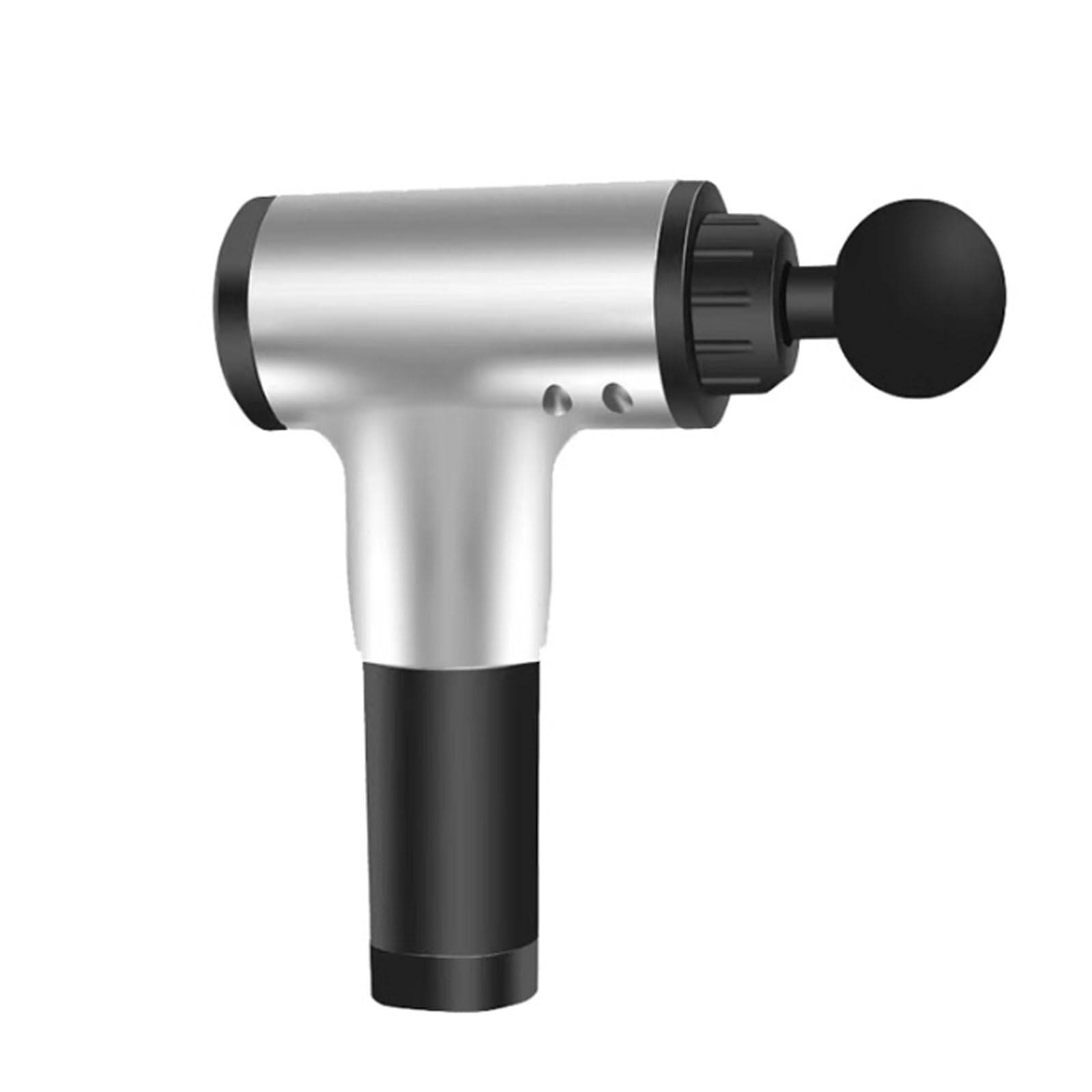 Muto Pistola for massaggio in plastica con 6 velocità e 4 testine massaggianti, motore brushless silenzioso for percussioni su corpo, gambe, spalle e schiena. compatto(Silver)