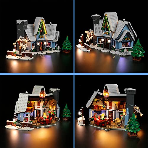 LED Light Kit for The Visit of Santa Claus,Lighting Set Compatible with Lego Creator Winter Village Collections Santa's Visit 10293,Creative Christmas Xmas Gifts,Only Light Set (Remote Control) - Image 2