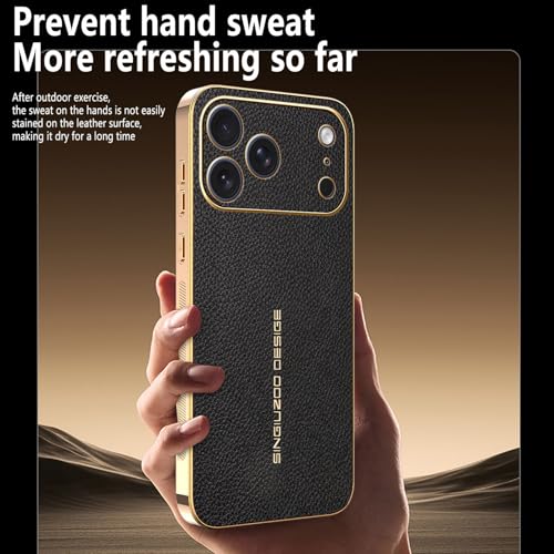 Housse iPhone 17 coque cuir noir anti-choc avec support magnétique