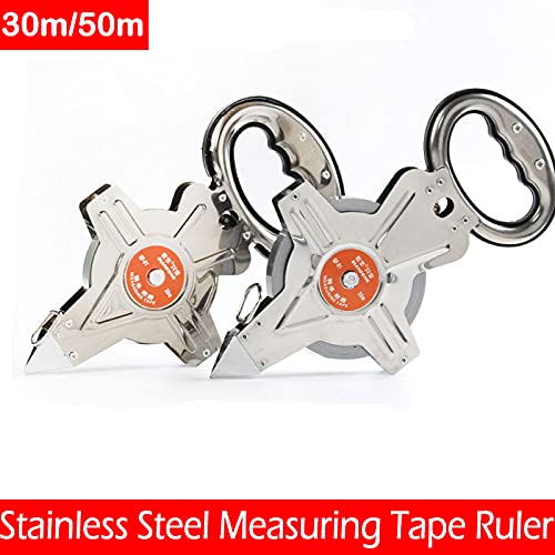30m/100ft Long Steel Tape Measure Open Reel Surveyors Tape Measure Measuring Metric Imperial