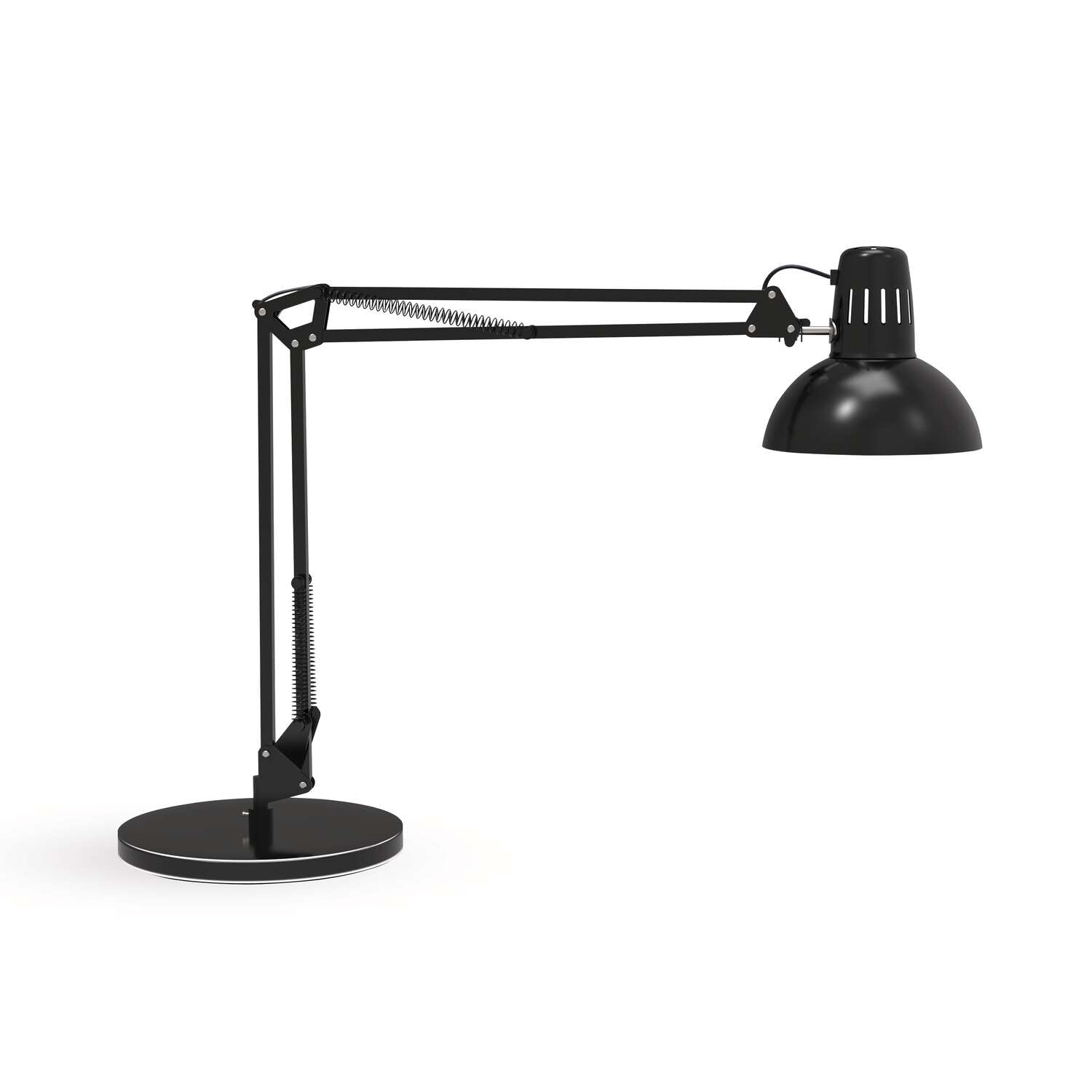 MAUL Lampada da tavolo MAULstudy nera E27 LED per scrivania | luce calda accogliente, braccio orientabile, base stabile, lampadina sostituibile, stile nero classico