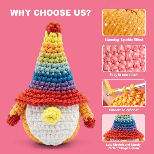 Image of Metallic Sparkle Yarn for Crochet and Knitting with Easy-to-See Stitches, Worsted Weight Medium #4, Beginners Yarn for Amigurumi, Bags, Handmade Gifts, Home Decor (Berry, 1 Pack)
