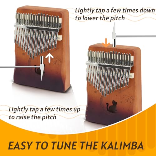Image of 17 Key Kalimba Thumb Piano, Mbira Instrument,Musical Gift for Kids & Adults