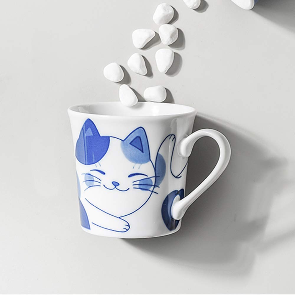 L-entcy Ceramic Travel Mug 8.8OZ / 260ML Environmentally Friendly Reusable Coffee Mug Mug Classic Solid Color Ear Cup Coffee Mug Mug Cat Pattern Ceramic Cup Water Cup Tea Cup Portable Coffee Cup