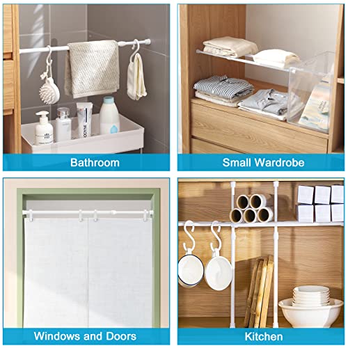 2Pcs Spring Curtain Rods 28 To 41 Inch Shower Tension Rod Black Spring Curtain Rod Adjustable Curtain Rod Expandable Curtain Rod Pressure Curtain Rod Bars Tensions Rod (28 To 41Inch-2Pcs, White) #TOP4