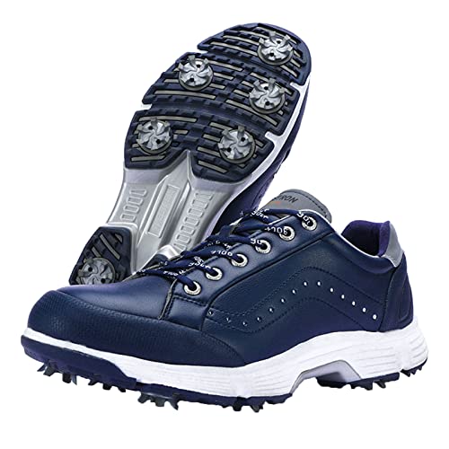 Zapatos de golf para hombre de piel impermeable con pinchos y diseño de alta calidad