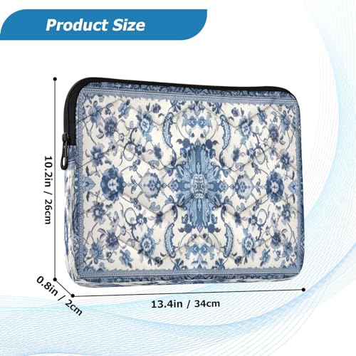 Funda azul floral bohemia para laptop 13-14 pulg miniatura 3