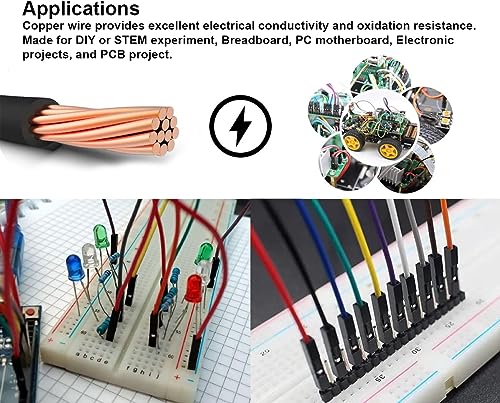 40pcs 20 cm (8 inch) Female to Male Multicolored Dupont Wire Breadboard Jumper Ribbon Cables Compatible with Arduino DIY STEM Projects(F/M) - Image 6