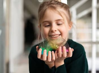 moses. Rainbow Stair Jumping Metal Spiral in Rainbow Colours