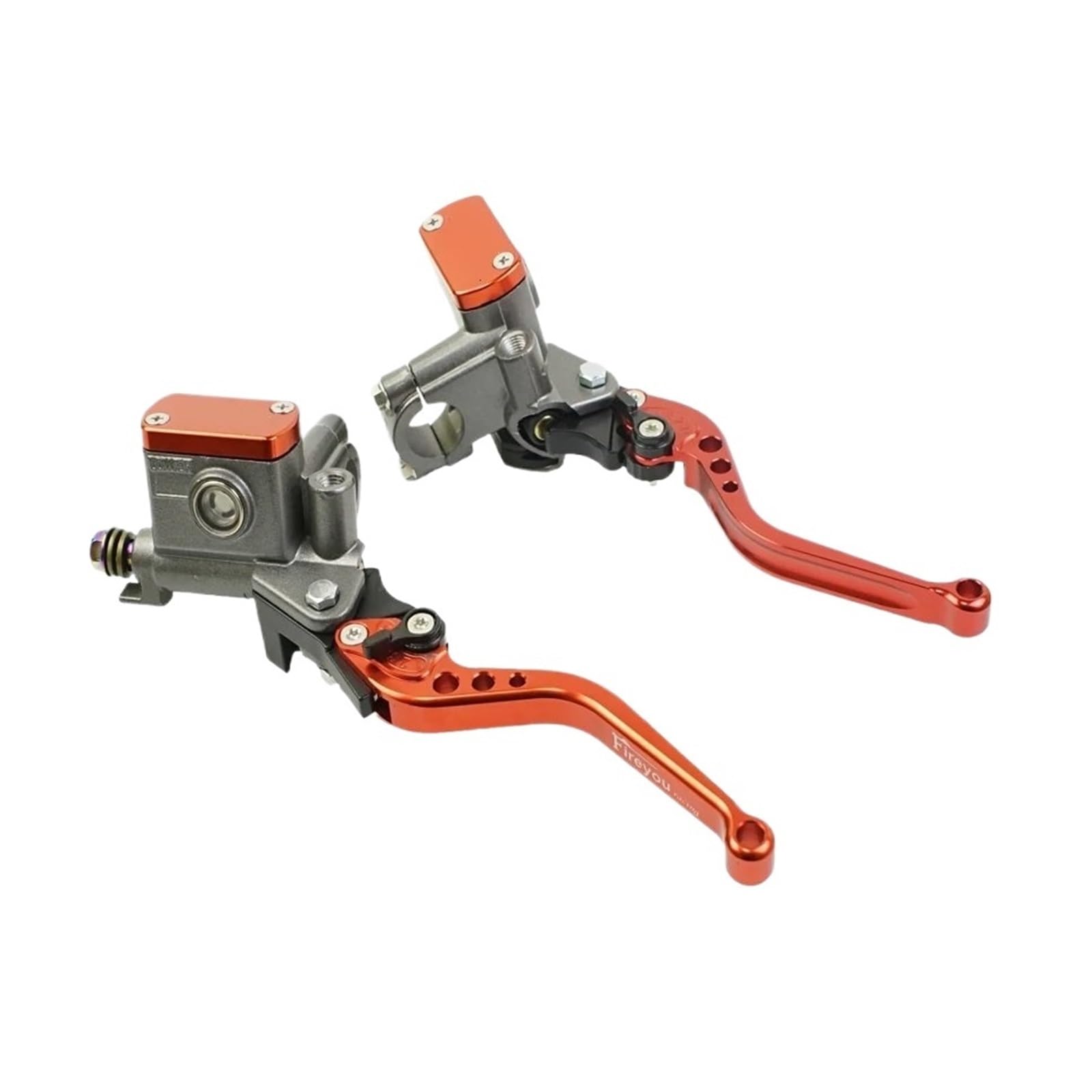 Hguvsjd 14mm Piston Universal Motorcycle Master Cylinder Lever Brake Hydraulic Clutch Pump 1 Pair Motorcycle Brake Lever(Orange Longer)