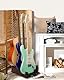 STRICH Holz-Gitarrenständer für mehrere Gitarren, 3-facher Halter, Gepolsterter Multi-Gitarrenständer für Zuhause, Studio, Bühne, L-2E1AW (Für 2 E-Gitarren + 1 Akustikgitarre)