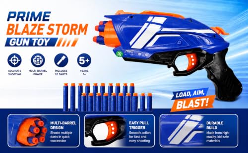 Image of Prime Soft Bullets Blaze Storm Gun Toy for Kids Shooting Gun Game for Boys and Girls Indoor Outdoor Sniper Gun Toy Gift (Blaze Storm Gun)