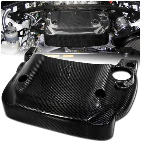 1 Piece Real Carbon Fiber Engine Cover Trim Compatible with 2003-2006 Nissan 350Z Z33, 2004 2005