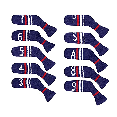 Scott Edward 10 Pcs Knitted Golf Iron Head Covers...