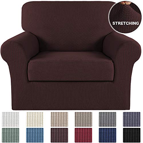 Turquoize Armchair Slipcover 2 Piece Couch Cover with Separate Seat Cushion Cover Spandex