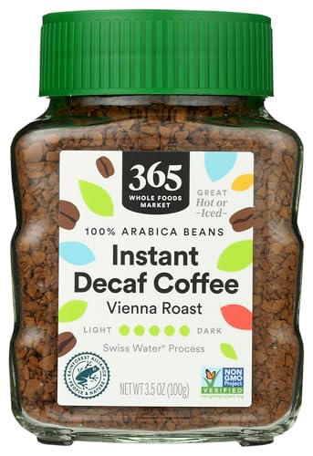 365 by Whole Foods Market, Decaf Instant Coffee, Dark Vienna Roast, Swiss Water Process, 3.5 Ounce