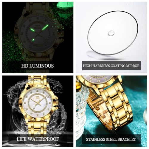Image of OPK Wacthes for Women Bracelet Dress Easy to Read Stainless Steel Ladies Watches for Female Small Watch Waterproof Luminous Date