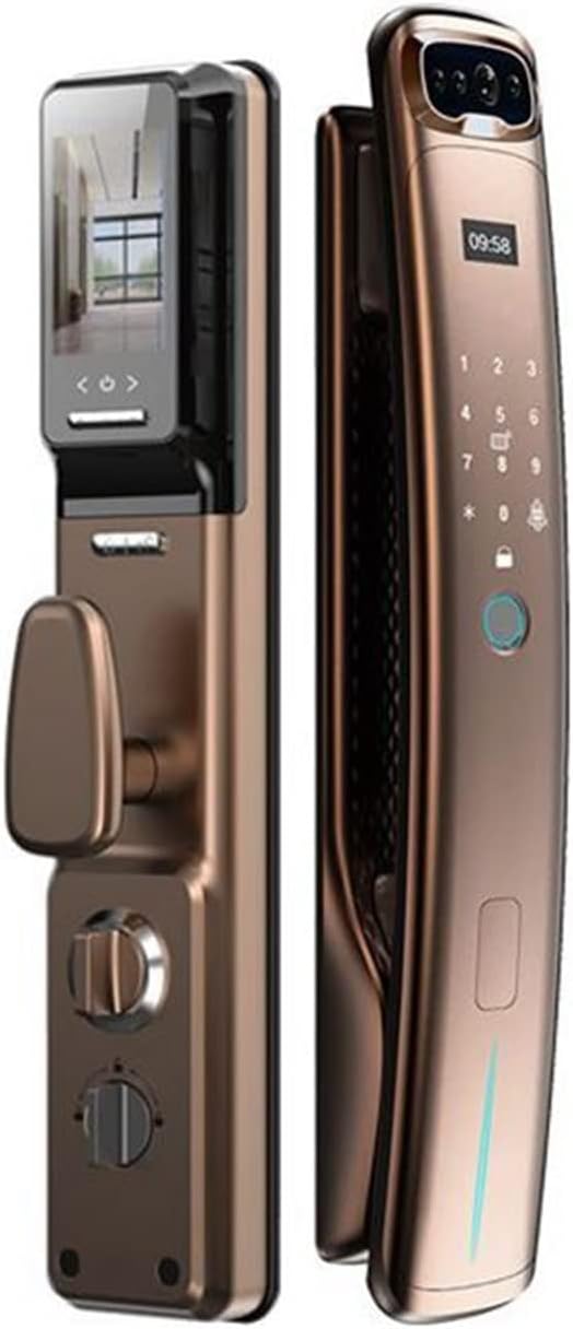 3D Face Recognition Fingerprint Door Lock with Camera APP Smart IC Card Password Intelligent Automatic Switch Lock Unlock (Color : 12, Size : 30X388MM)