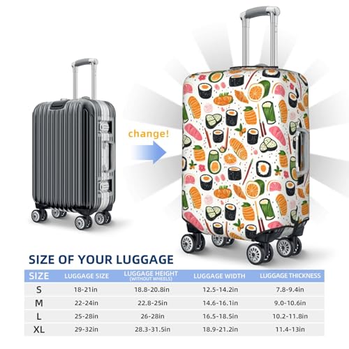 Luggage Cover Protector - Cute Sushi Sashimi Print Suitcase Covers for Luggage Fit 18-21 Inch Suitcase2
