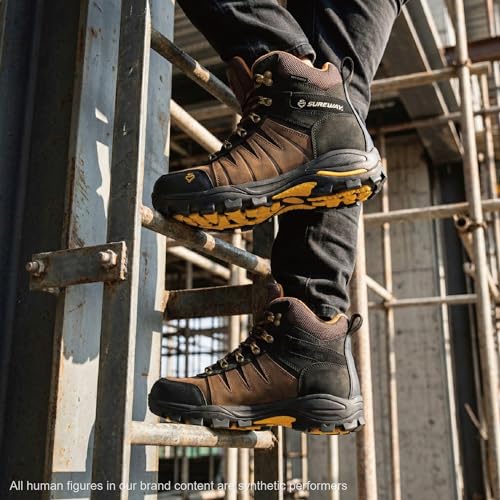 Image of SUREWAY Men's 6 inch Waterproof Soft /Steel Toe Work Boots - EH-Rated, Oil & Slip Resistant
