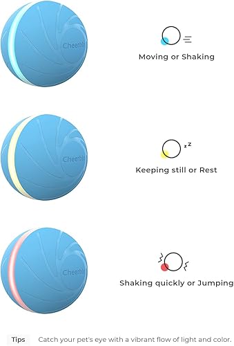 Miniatura 6 de Cheerble Bola de juguete interactiva inteligente reemplazable para perros con luces LED, Wicked Ball W1, 3 modos interactivos, bola rodante activa,