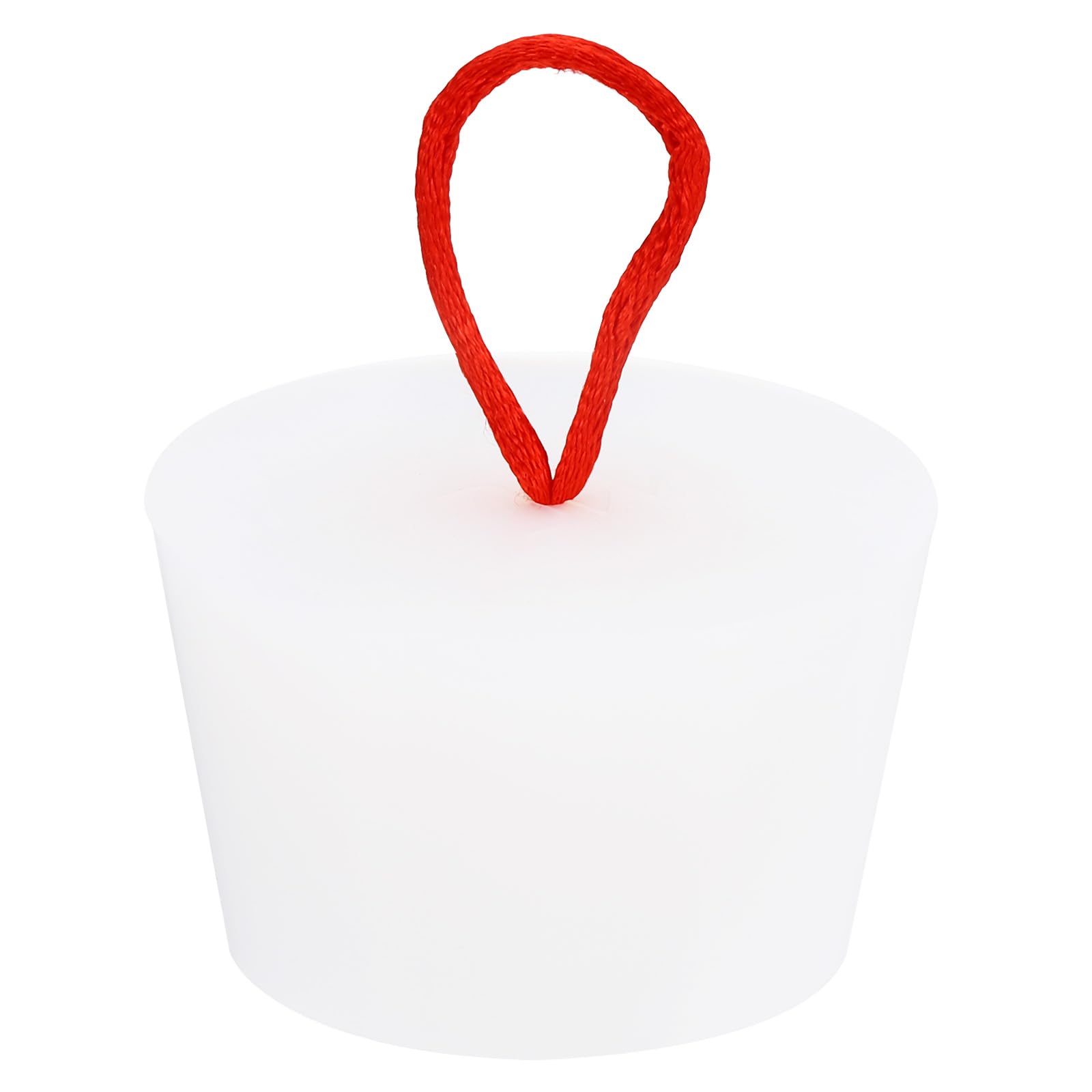 sourcing map Tapón cónico de goma de silicona de 48 a 59 mm con mango para tubos de ensayo, tubería de agua, orificio de drenaje, color blanco