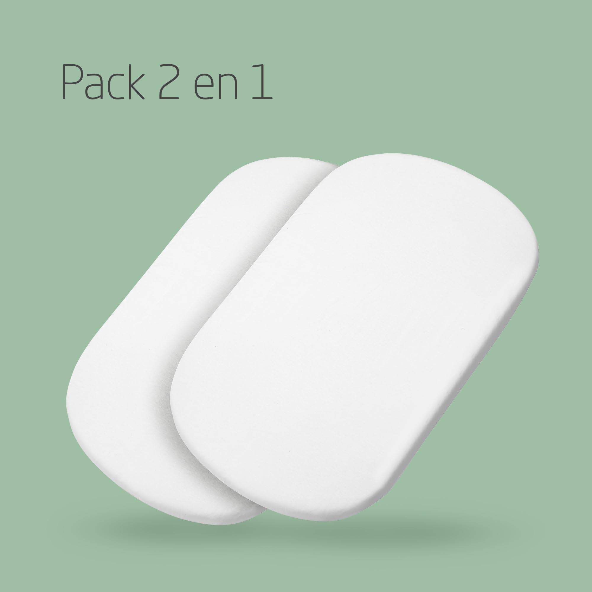 Maxi-Cosi Sábanas Capazo Orgánicas, compatibles con todos los capazos Maxi-Cosi, pack de 2, sábanas 100% algodón orgánico, ecológicas, ajuste universal, tejidos premium, lavables a máquina, blancas