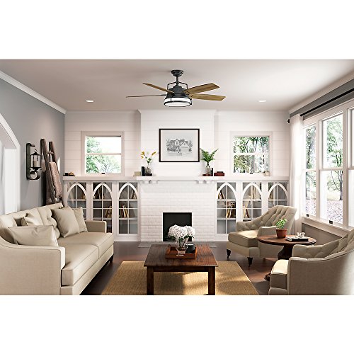 Casablanca Caneel Bay Indoor / Outdoor Ceiling Fan with LED Light and Wall Control, Aged Steel Finish, Large thumbnail 2