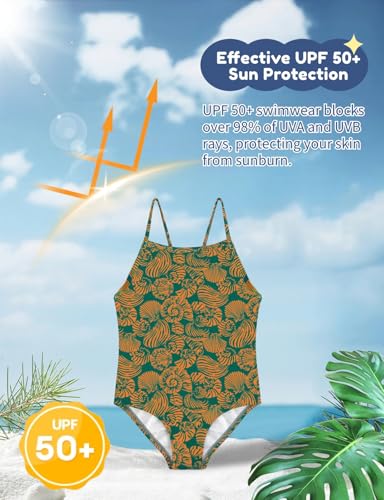 Image of weVSwe Baby Girl Swimsuit One Piece Swimsuit Cute Toddler Girls Sleeveless Bikini Kids 2-10 Years