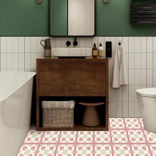 Image of Moroccan Tile Stickers | Waterproof Self Adhesive Peel & Stick Tile Decals for Kitchen Backsplash, Bathroom Wall, Floor, Furniture & Glass (8x8 Inch, Design 11, 36 Pic)