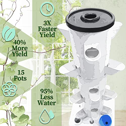 Tower Garden Hydroponics Growing System,Indoor Vertical Garden With Led Timing Grow Light,Nursery Germination Kit Including Water Level,Water Tank,2Pcs Smart Plug #TOP4