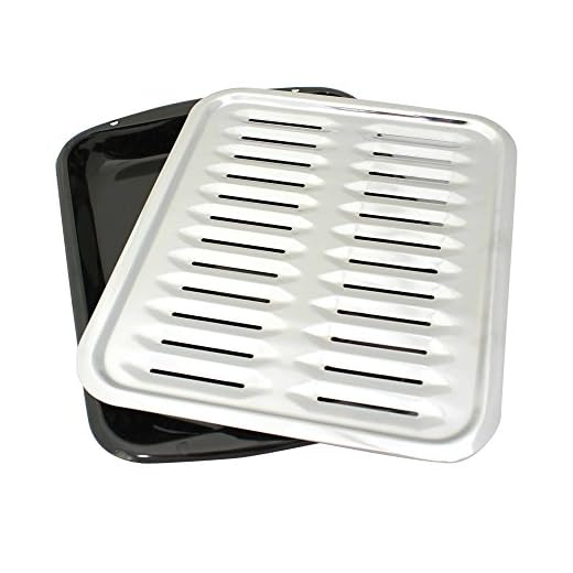 Range Kleen BP100 Porcelain Broiler Pan with Chrome Grill, 2-piece