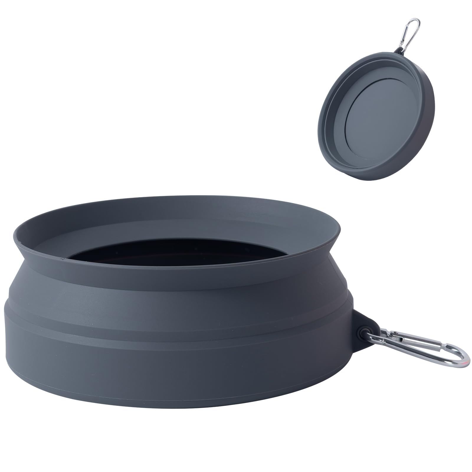 SLSON Spill Proof Dog Water Bowl for Cars,Collapsible No Splash Dog Travel Bowls Integrated Molding Portable Pet Bowl for Road Trip Truck,RV,SUV,Boat Accessories (Dark Grey)