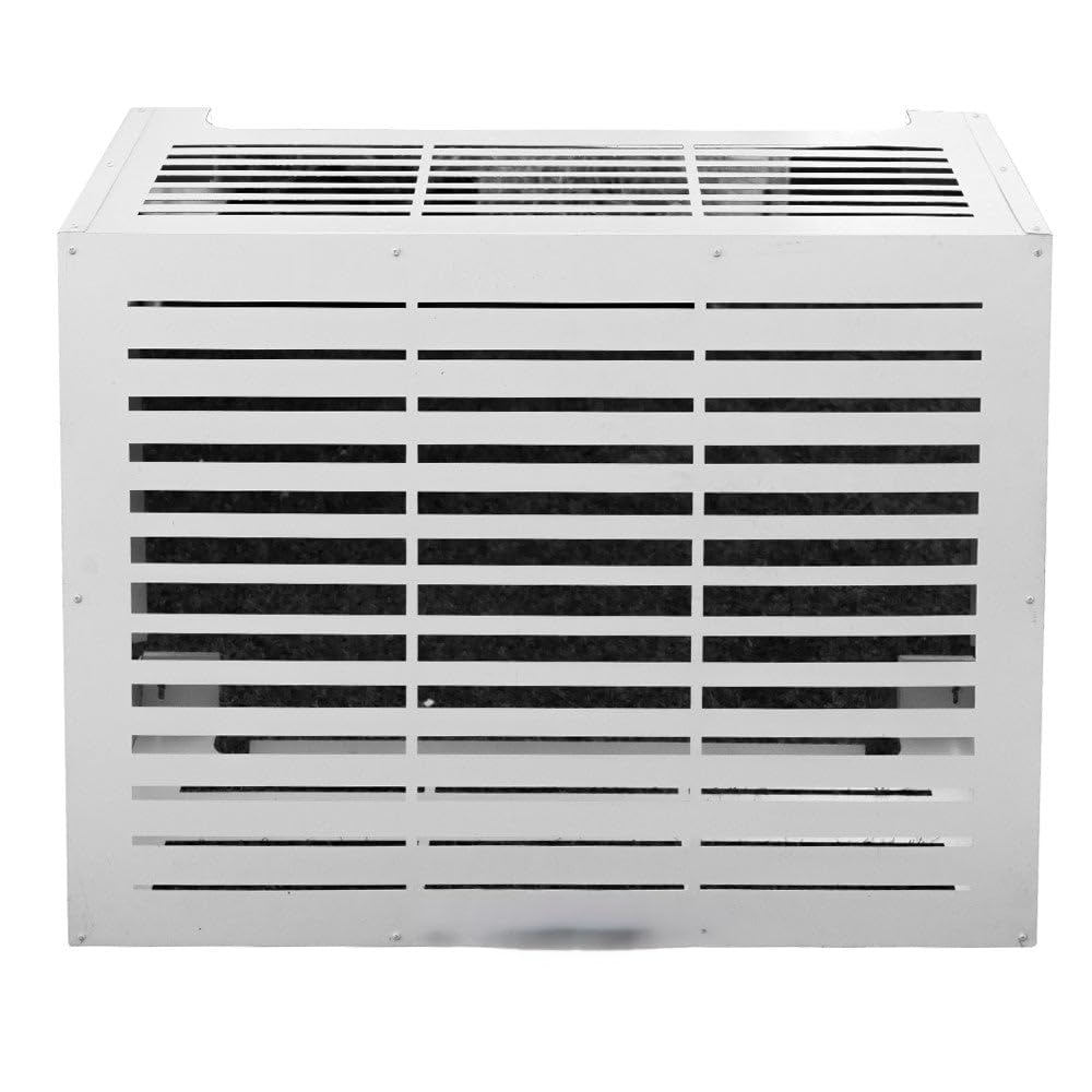 DIVINA HOME Copricondizionatore copertura per climatizzatore LINEAR M Bianco in alluminio L86 x P44 x H68 cm