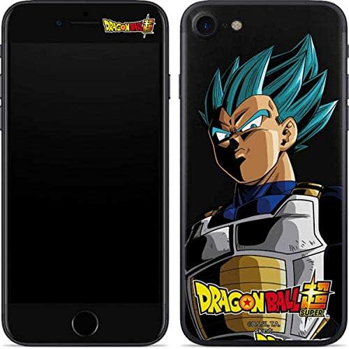 Vista 7 de Skinit Calcomanía para teléfono compatible con iPhone SE, diseño oficial de Dragon Ball Super Goku Vegeta Super Ball Azul
