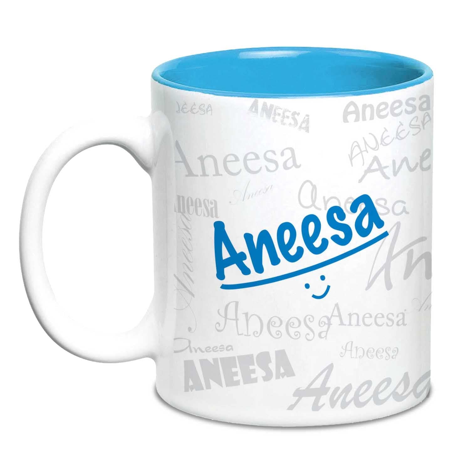 Hot Muggs Me Graffiti Mug - Aneesa Personalised Name Ceramic, 315ml, 1 Unit