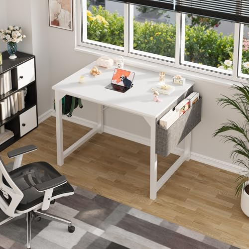 image for Shahoo 32 Inch Small Desk, Wood Modern Simple Student Kids Study Writi