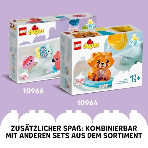 LEGO DUPLO Badewannenspaß: Schwimmender Tierzug - Badespielzeug für Kleinkinder - Motorikspielzeug für Jungen und Mädchen ab 1 Jahr - mit Nilpferd, Ente und Eisbär Minifiguren - Kinder Geschenk 10965