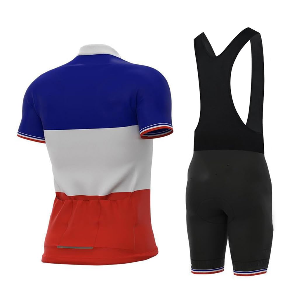 Maillot Ciclismo Hombre Verano Ciclismo Conjunto de Maillot Camiseta y Pantalones Cortos Acolchados Bicicleta Manga Corta