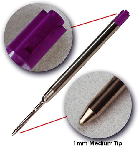 Miniatura 3 de Jaymo - Repuesto para Parker 1950369 1950370 1950371  Medidas 3.875 in 98 mm de largo  Recambio de bolígrafo G2  6 morado