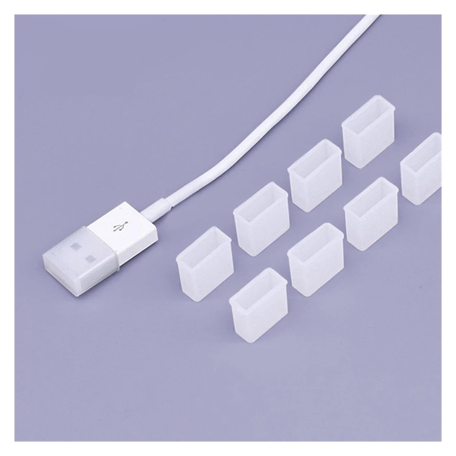 Tapones de silicona USB macho, 50 unidades, para carga, transferencia de datos, cable USB, protector antipolvo