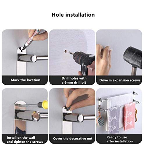 Barre de serviette en acier inoxydable de 50 cm LWX - 5