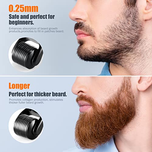 Beard Roller For Patchy Beard Growth, Beard Derma Roller Microneedle Roller Beard Growth Kit 0.25Mm For Men Mustache Facial Hair Growth 2 Packs #TOP1