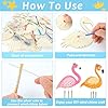 gisgfim 16 Pack Flamingo Wind Chime Kits Flamingo Crafts for Kids Make Your Own Summer Wind Chime Wooden DIY Arts and Crafts for Hawaii Summer Party School Classroom Decor Supplies Birthday Favors #2