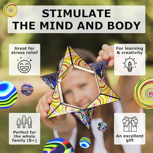 Image of Shashibo DODECA Magnetic Puzzle Cube, Sensory Fidget Toy for Adults & Kids, Stress Relief Fidget Toy for All Ages, Cool Fidget Toys for Desk, Shape Shifting Box, 100+ Possible Shapes