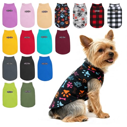 BEAUTYZOO Hundepullover Fleece Weste Hund Kleidung Winter Warme Hundeweste für Kleine Hunde Weicher Fleece Hundejacke mit D-Ring Pullover für Mittel Großen Hund, Weihnachtspullover